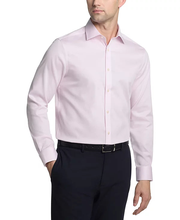 Calvin Klein Men's Steel Stretch Slim-Fit Dress Shirt Pink 15.5 34/35