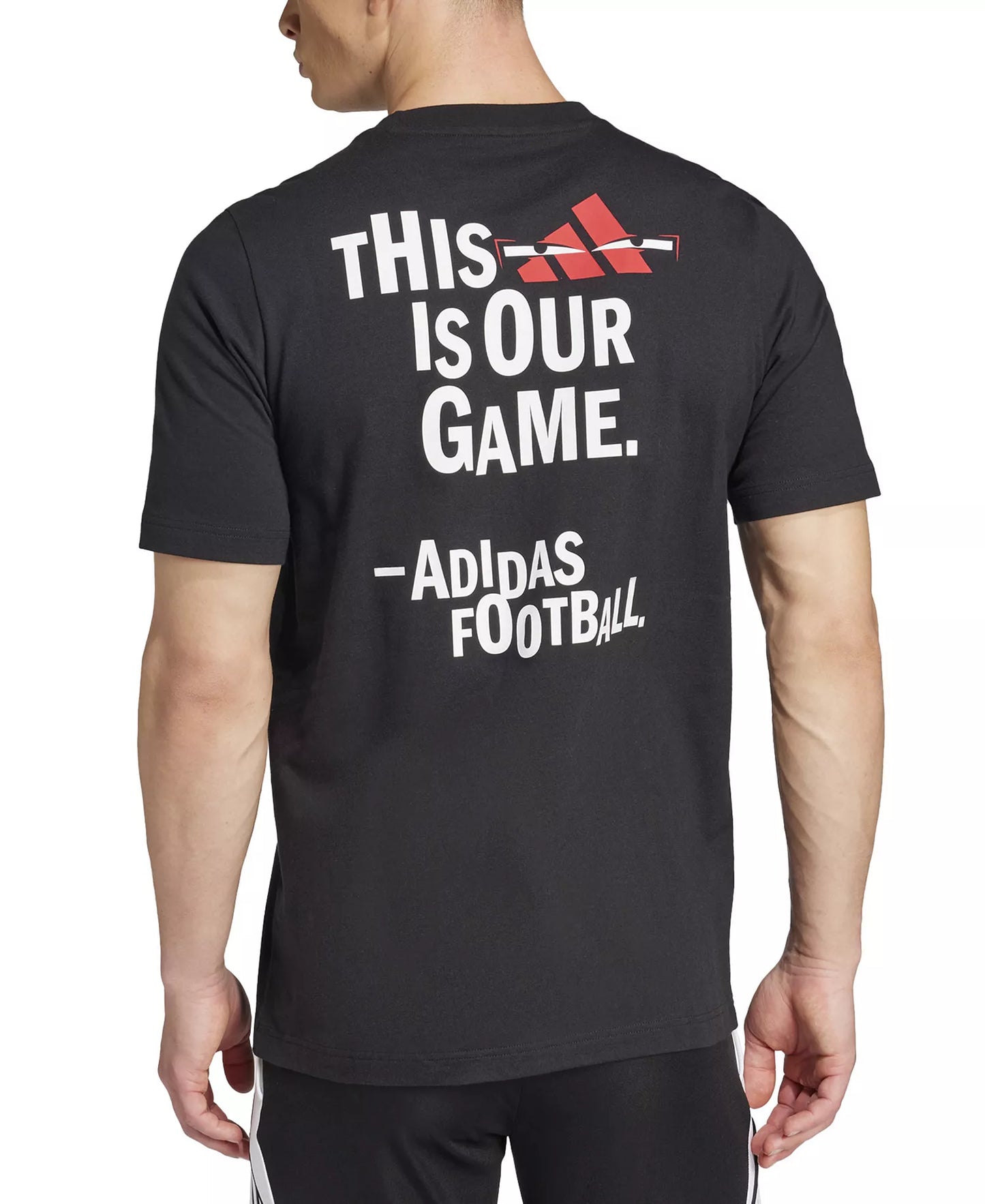 adidas Men's Regular-Fit Football Logo Graphic T-Shirt Black Size XL