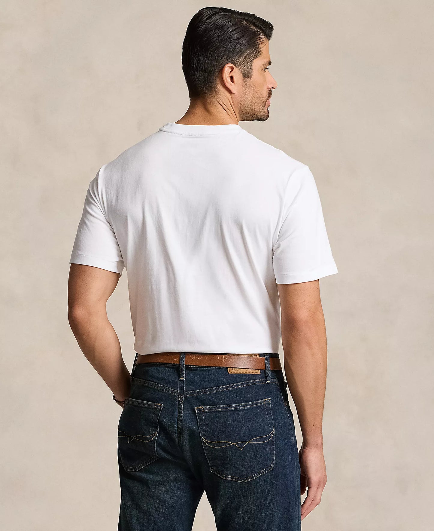 Polo Ralph Lauren Men's Big & Tall Solid Pocket Crew-Neck T-Shirt  White Size 2XB