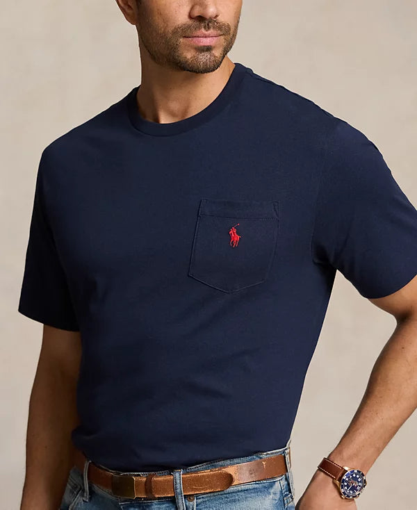 Polo Ralph Lauren Men's Big & Tall Crew-Neck Pocket T-Shirt Ink Size XLT