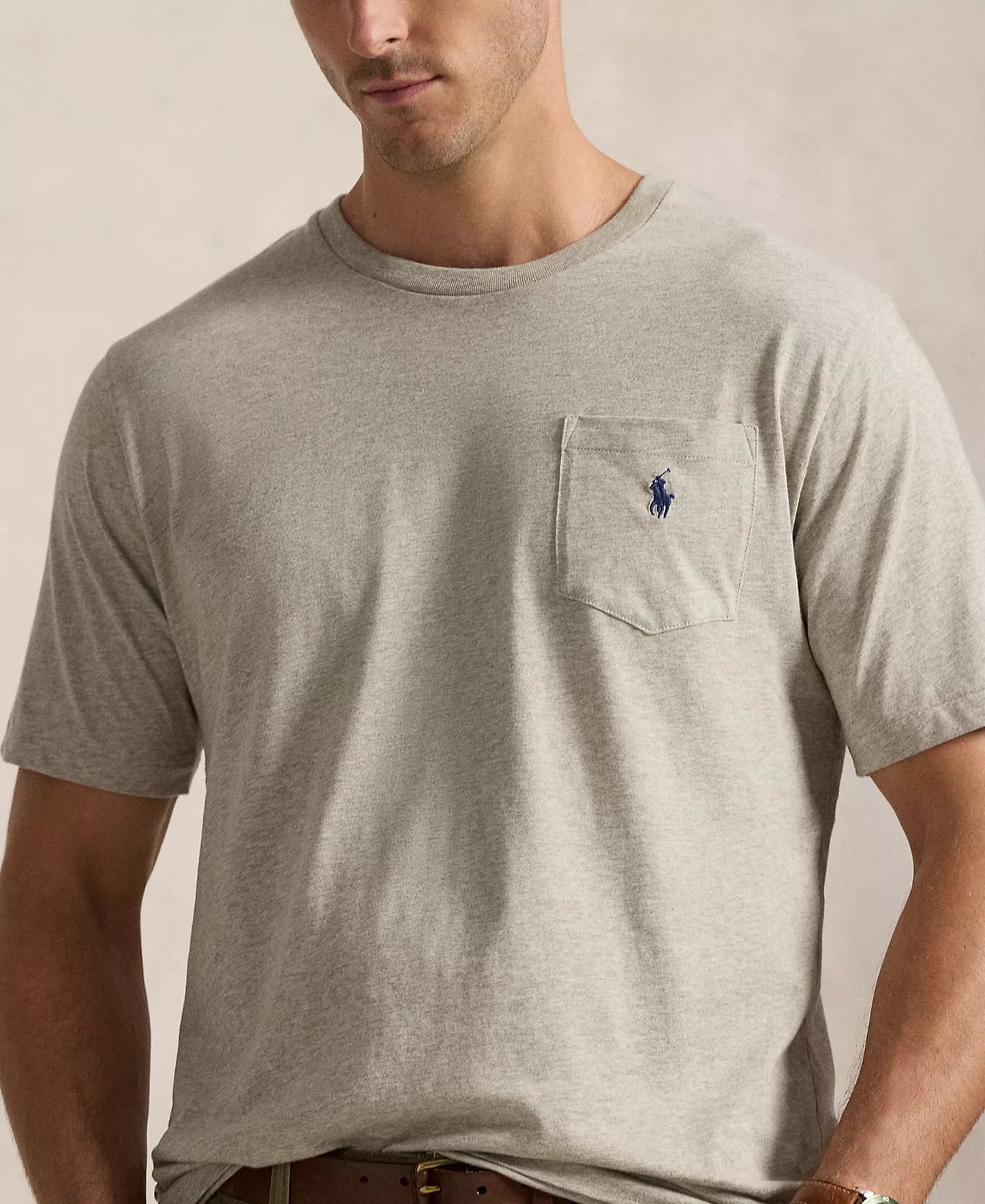 Polo Ralph Lauren Men's Big & Tall Solid Pocket Crew-Neck T-Shirt  Gray Heather Size 2XB