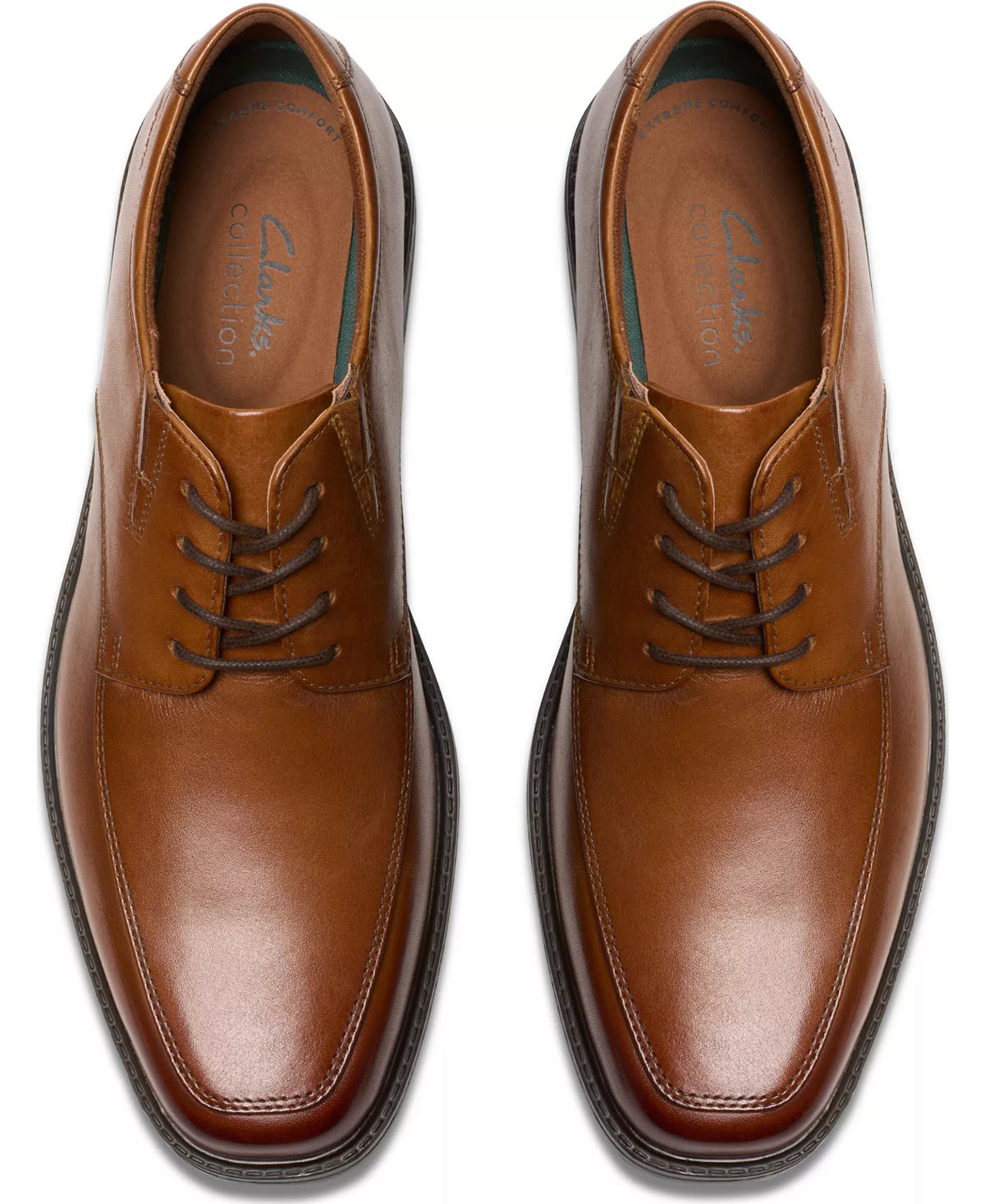 Clarks Men's Cosgrove Apron Dress Shoes Dark Tan Leather Size 8W