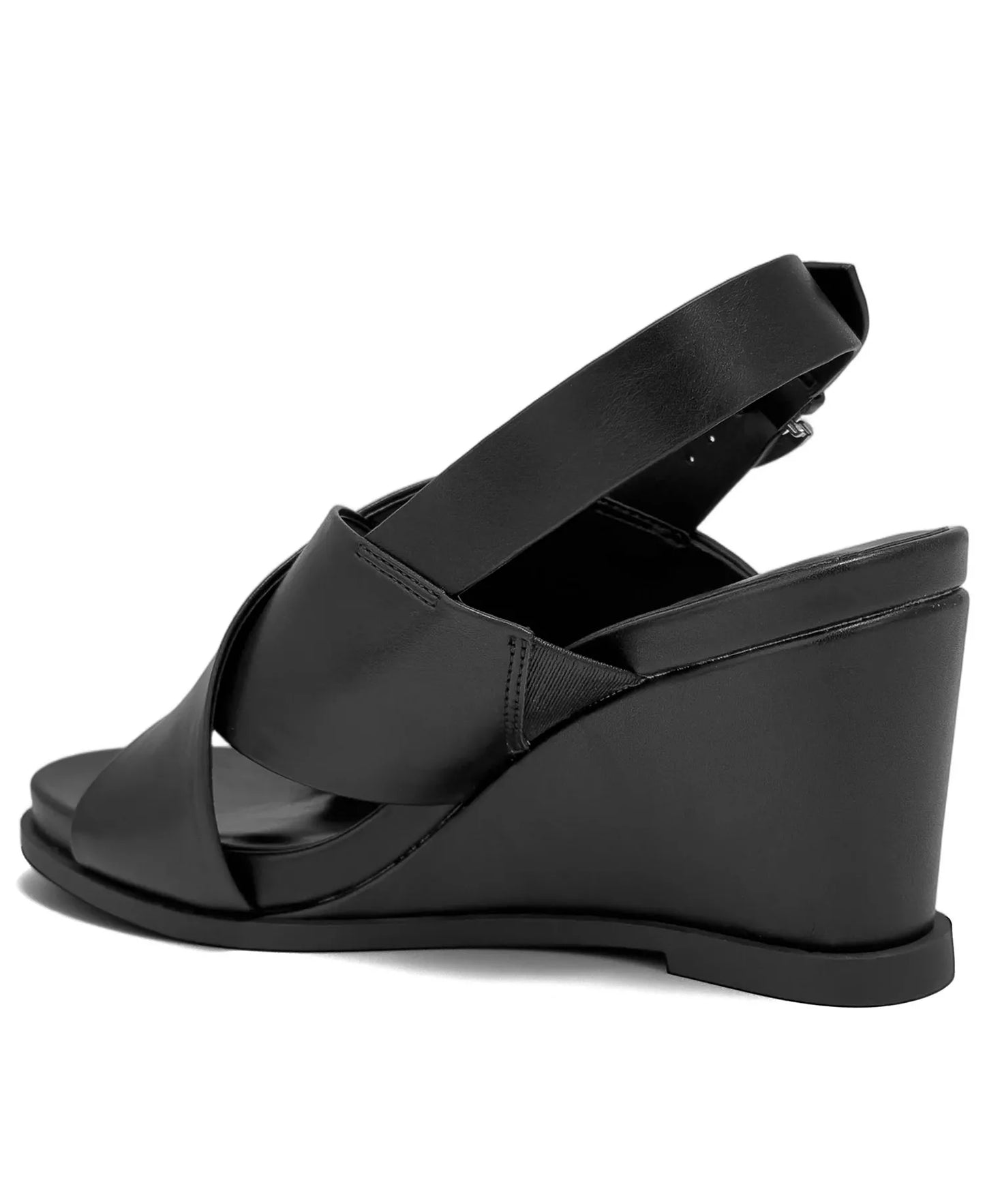 Aerosoles Women's Dayonara Open Toe Wedge Sandals Black Size 8.5