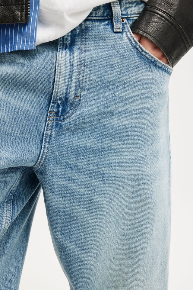 COTTON ON Men's Denim Baggy Jeans Eagles Blue W36xL30