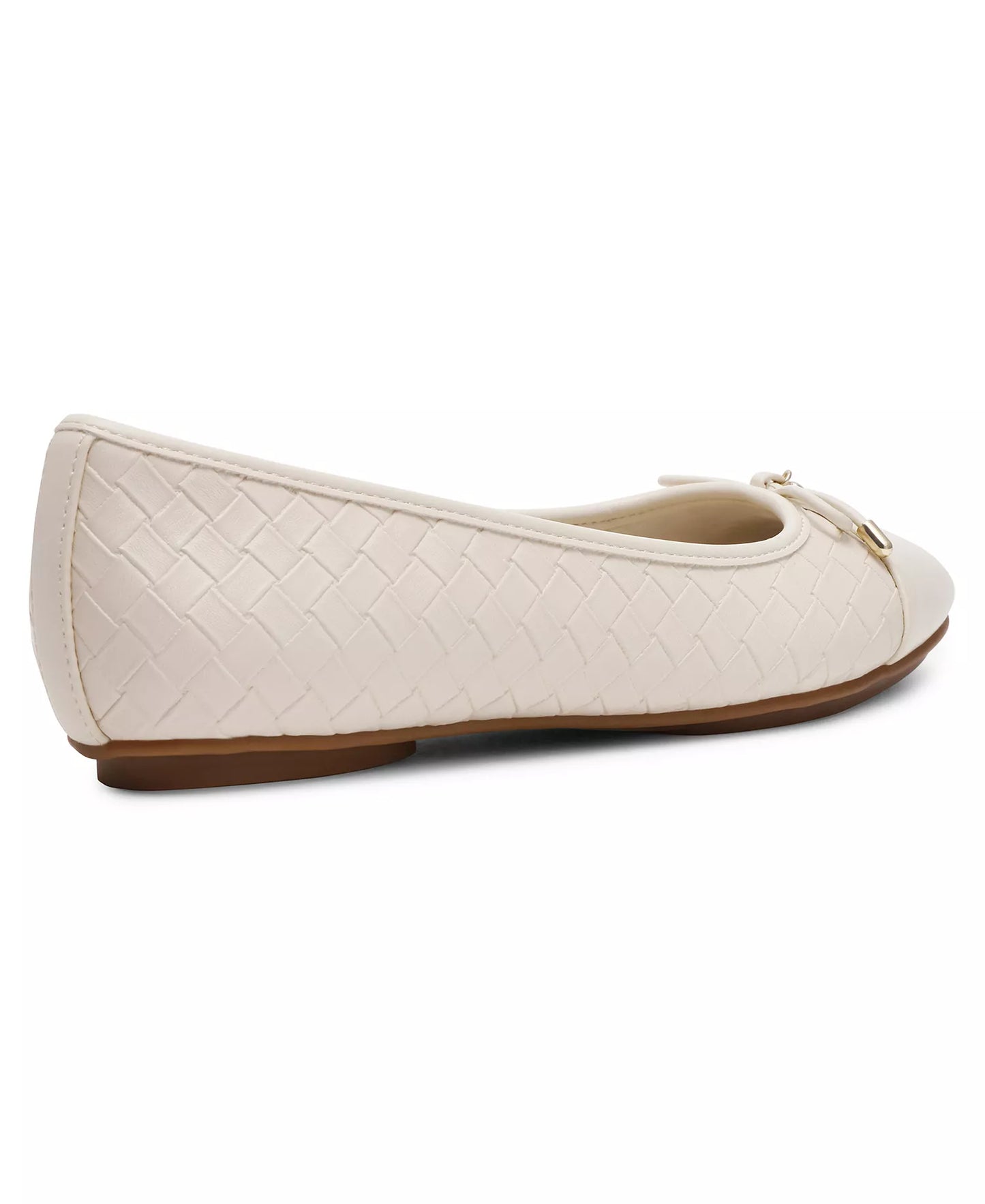 Anne Klein Women's Luci Woven Cap Toe Ballet Flats Bone Woven Size 7.5