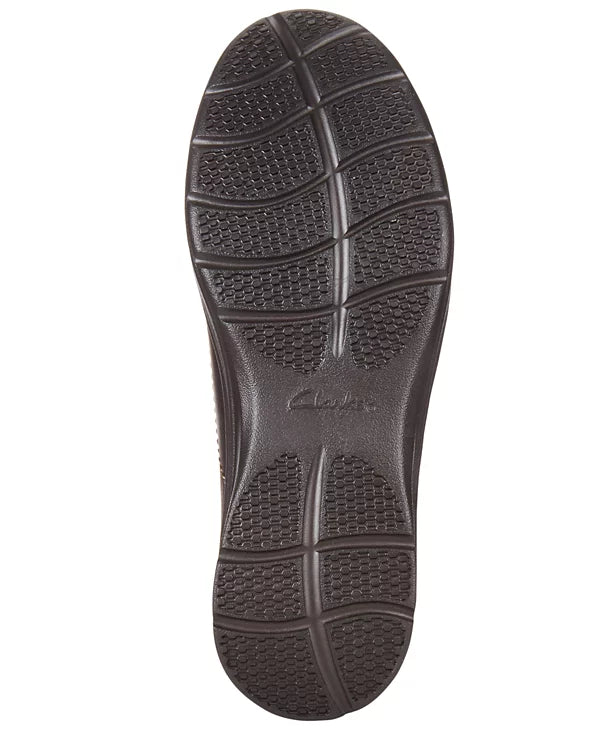 Clarks Men's Cotrell Step Bike Toe Slip On Cap Black Oily Leather Size 11W