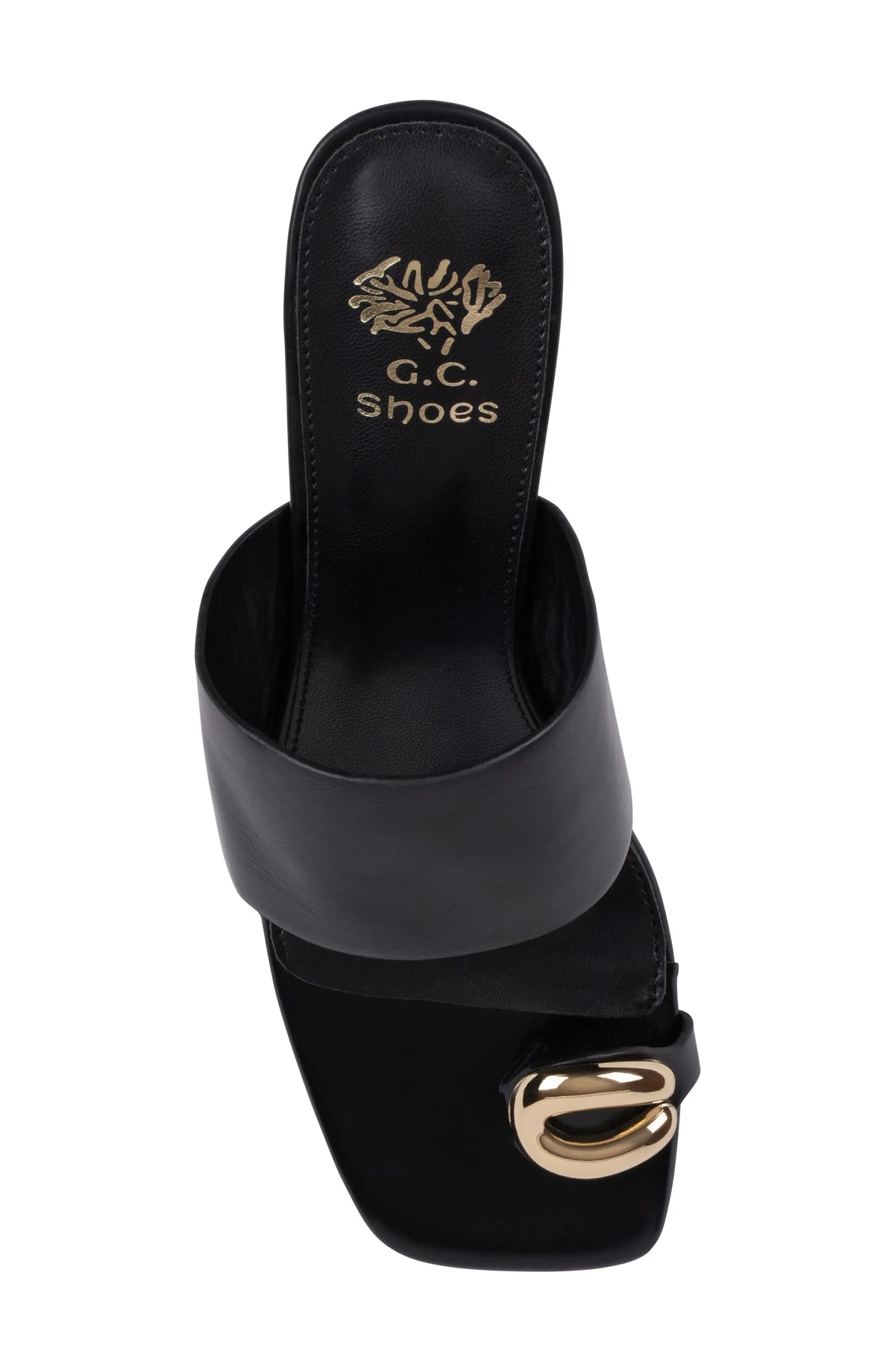 GC Shoes Women's Carmela Toe Ring Dress Sandals Black Size 10