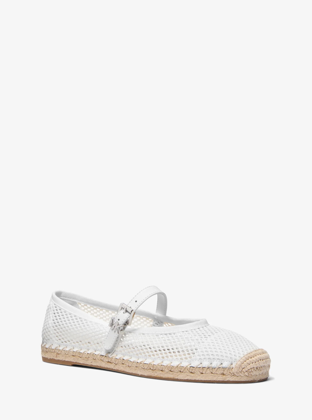 Michael Kors Women's Lynn Mesh Ballet Flats Optic White Mesh Size 8