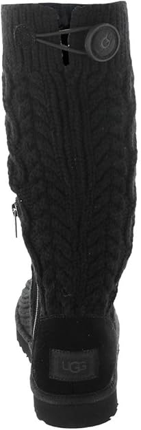UGG Women's Classic Cardi Cabled Knit Boot Black Size 8