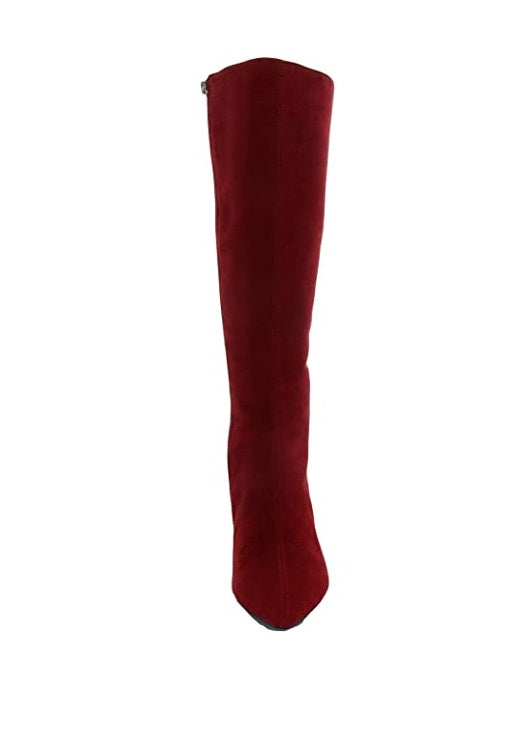 Steve Madden Womens Nieve Suede Pointed Toe Knee-High Boots Color Red Suede Size 7.5M