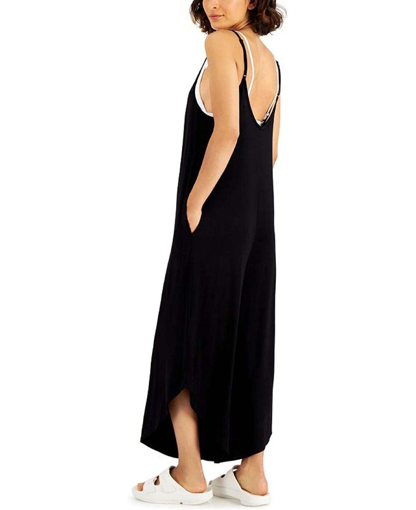J. VALDI Flowy Pull On Jumpsuit Swim Cover-Up Color Black Size S