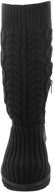 UGG Women's Classic Cardi Cabled Knit Boot Black Size 8