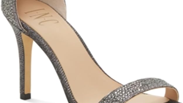 INC International Concepts Reyna Open Toe Dress Shoes Color Pewter Size 8.5M