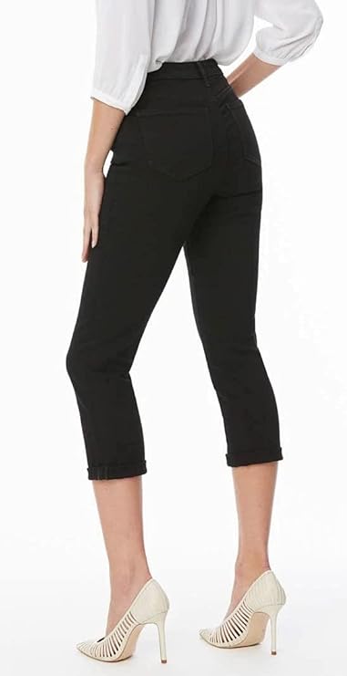 NYDJ Women's Solid Cropped Jeans Color Black Size 18
