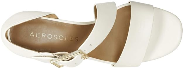 Aerosoles Women's Lenox Heeled Sandal Color Bone Leather Size 8M