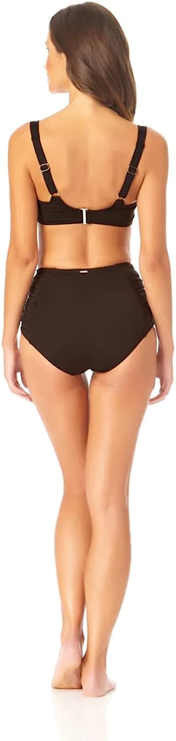 Anne Cole Retro Twist Underwire Bikini Top Color Black Size 34DD/36D