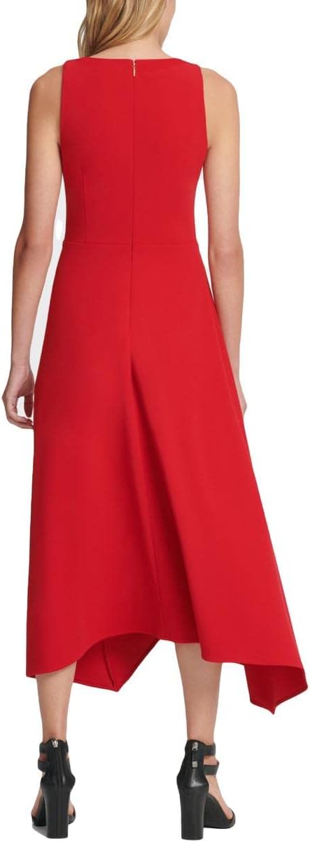 DKNY Women's Knit Long Cocktail & Party Dress Color Red Size 14
