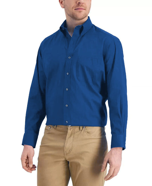 Club Room Estate Men's Regular-Fit Wrinkle Resistant Shirt  Color Blue Size 16.5 36/37