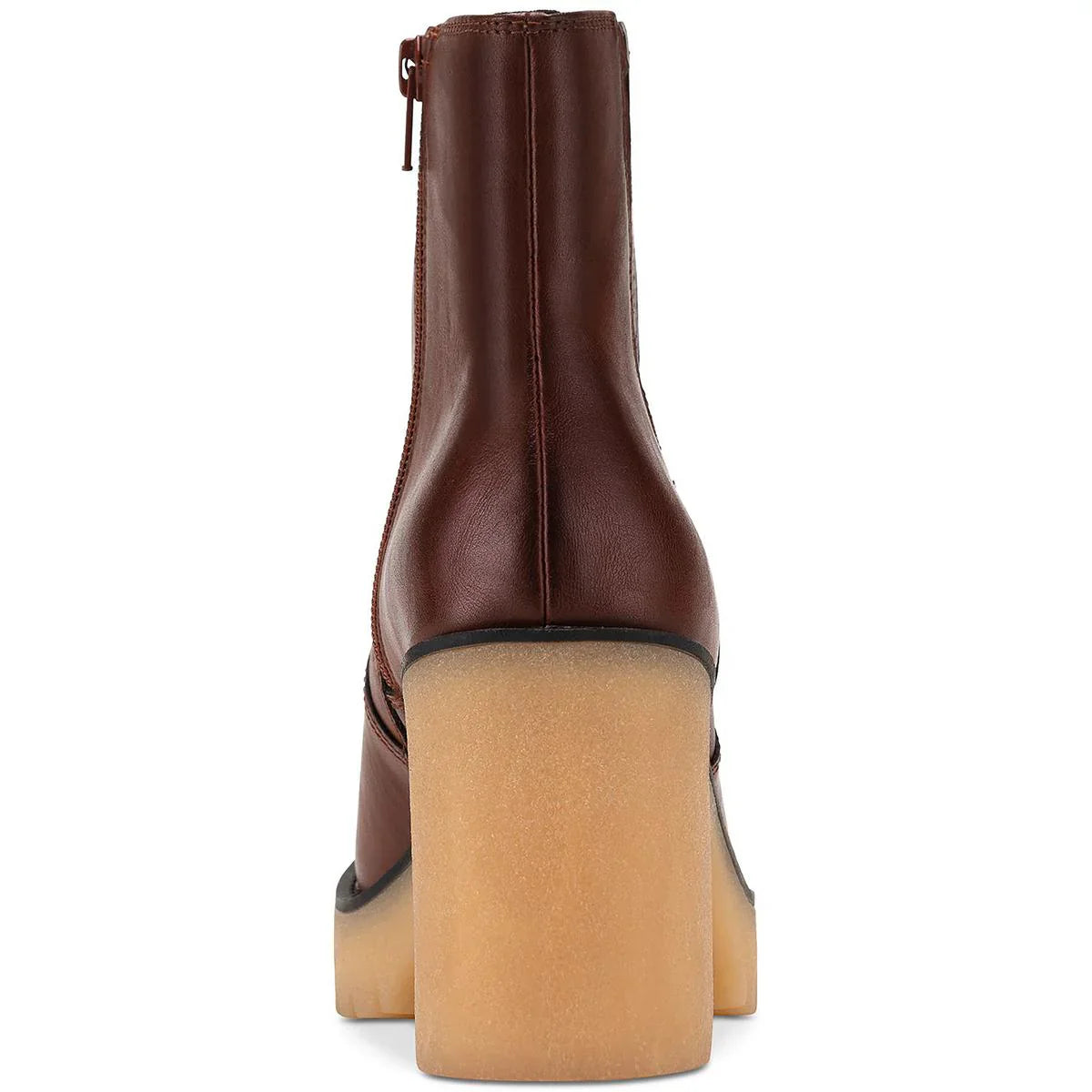 Sun + Stone Women's Lennii Lug Sole Booties Color Mahogany Size 5M