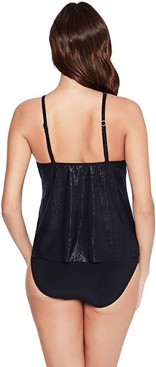 Magicsuit Indiglow Angelika Tankini Top Color Black Blue Size 8