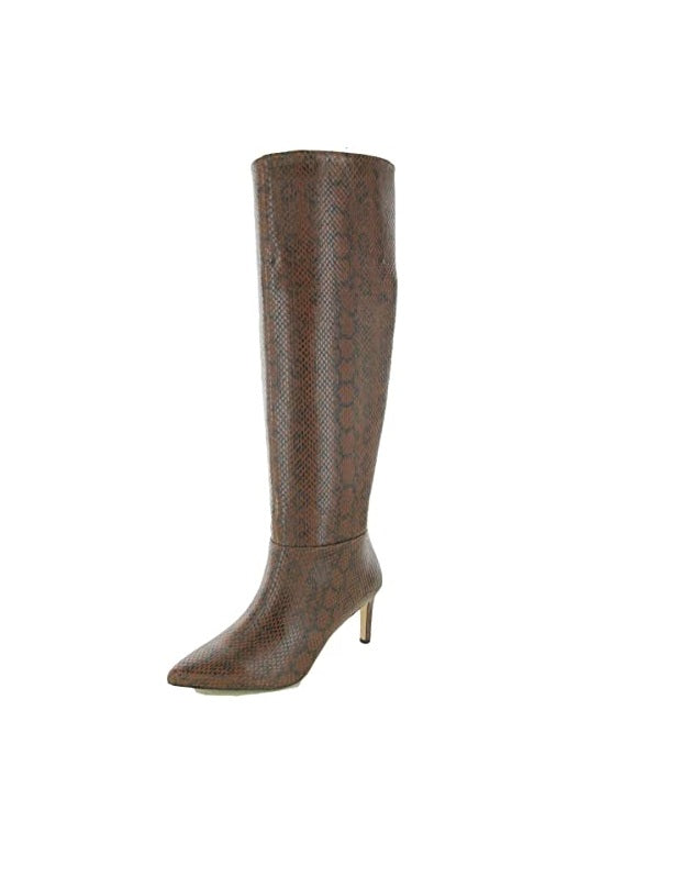 BCBGENERATION Women’s Animal Print Pointed Toe Stiletto Dress Heeled Boots Color Brown Snake Size 6.5M Style GN209420