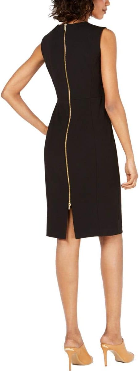 Calvin Klein Petite Sleeveless Cut-Out Shoulder Sheath Dress Color Black Size 6P