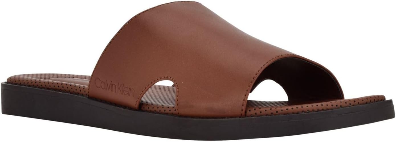 Calvin Klein Men's Ethan Slip-On Sandals Color Cognac Size 9M