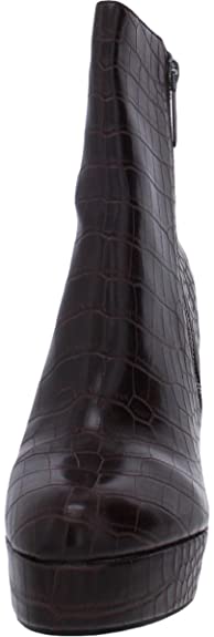 GUESS Womens Dejah Faux Leather Platform Ankle Boots Color Dark Brown Size 6M