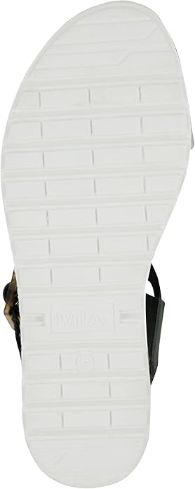 MIA Shoes Kiera Platform Espadrille Raffia Sole Sandals Black Bona Size 6