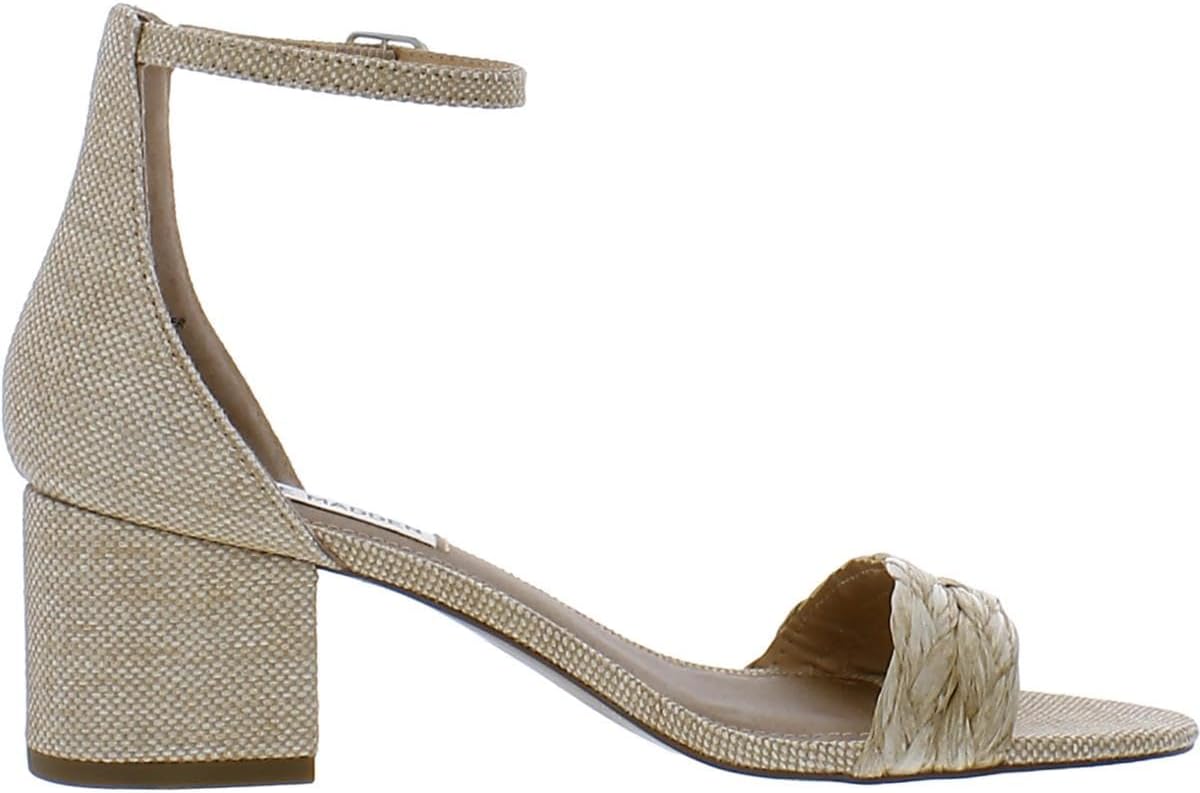 Steve Madden Women's Irenee Two-Piece Block Heeled Sandals Color Raffia Multi Size 8.5M
