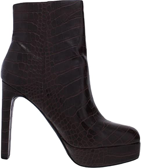 GUESS Womens Dejah Faux Leather Platform Ankle Boots Color Dark Brown Size 6M