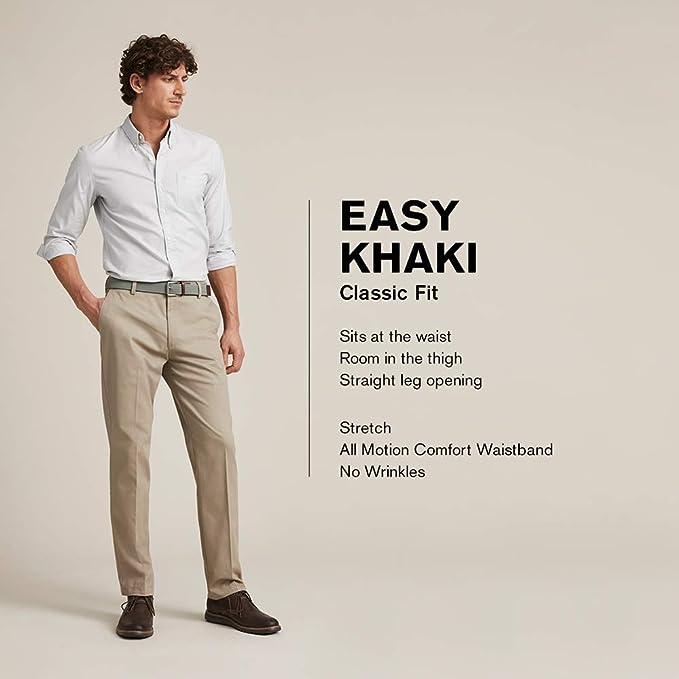 Dockers Men's Easy Stretch Classic Fit Pants Color Cloud W30xL32