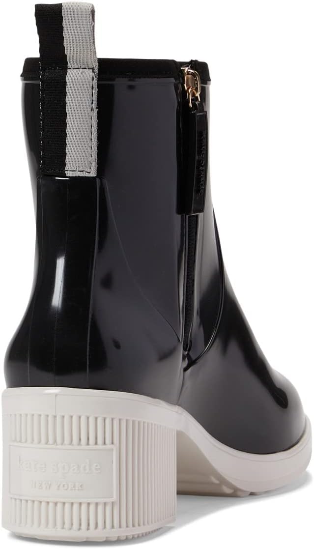 kate spade new york Women's Puddle Rain Boots Color Black Parchment Size 10M