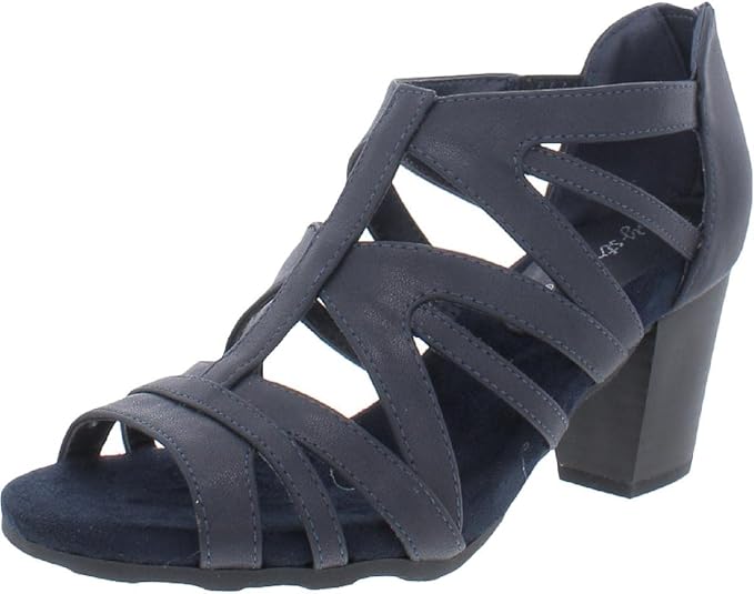 Easy Street Women's Amaze Dress Heeled Sandals Navy Size 8 Style AMAZE