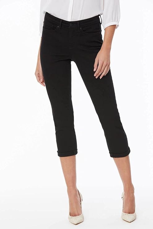 NYDJ Women's Solid Cropped Jeans Color Black Size 18