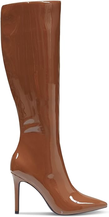 INC International Concepts Women's Rajel Dress Boots Color Cognac Patent Size 9.5M