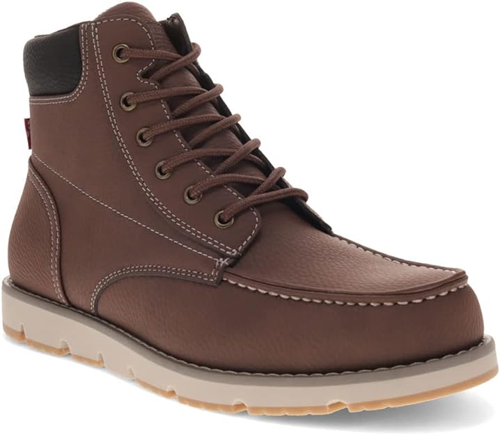 Levi's Men's Dean WX UL Faux-Leather Chukka Boot Color Mahogany/Black Size 10.5M
