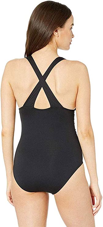 Michael Kors Women's Urban Gypsy High Neck Shirred One-Piece Swimsuit Color Black Size 8