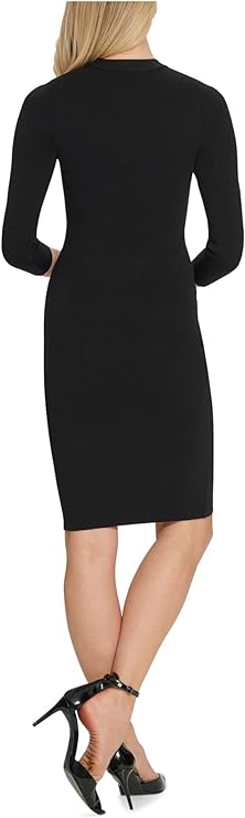 DKNY Tie-Neck Sweater Dress Color Black Size XL
