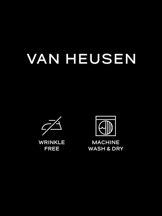 Van Heusen Men's Tall Classic/Regular Fit Poplin Dress Shirt Black 19 35/36