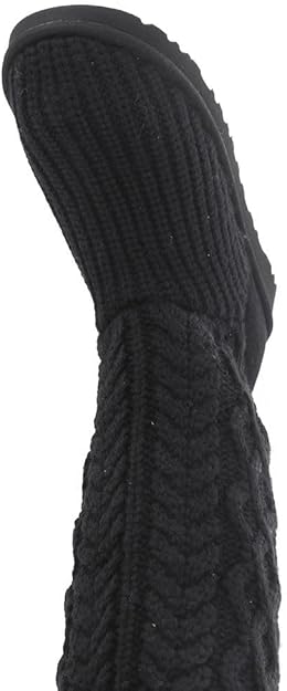 UGG Women's Classic Cardi Cabled Knit Boot Black Size 8
