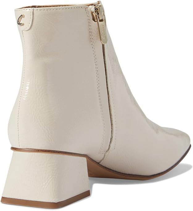 Circus NY Women's Daysi Kitten Block-Heel Ankle Boots  Color Vanilla Bean Crinkle Patent Size 6.5M