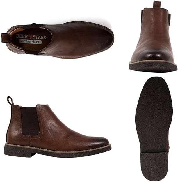 DEER STAGS Men's Rockland Memo Chelsea Boots Color Brown Size 11M