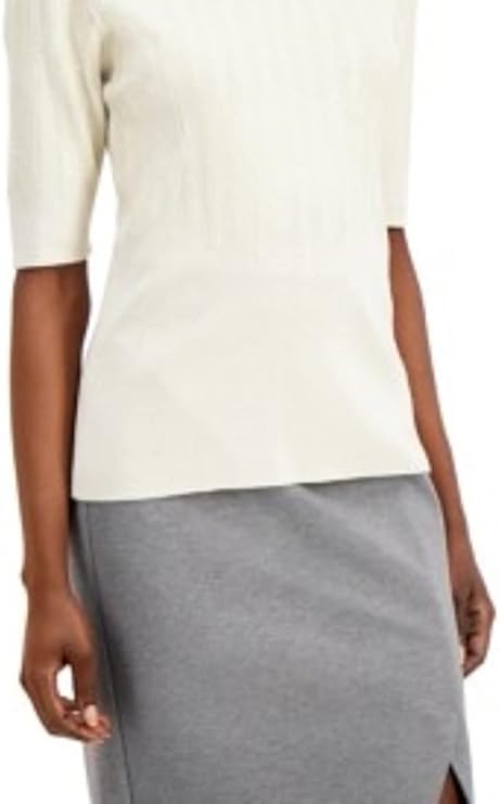 Alfani Women's Sequined Elbow-Sleeve Sweater Color Pure Ivory Size M