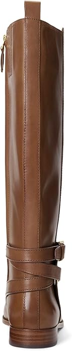 Lauren Ralph Lauren Women's Blayke Buckled Riding Boots Color Deep Saddle Tan Size 5.5M