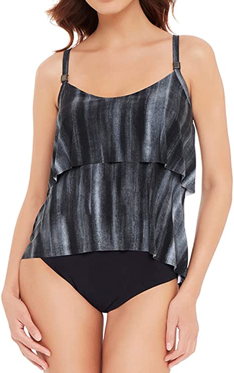 Magicsuit Muse Grace Soft Cup Adjustable Strap Tankini Top Color Black Multi Size 10