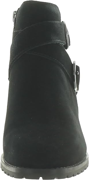 Aqua College Women's Sela Buckled Waterproof Booties Color Black Suede Size 7.5M