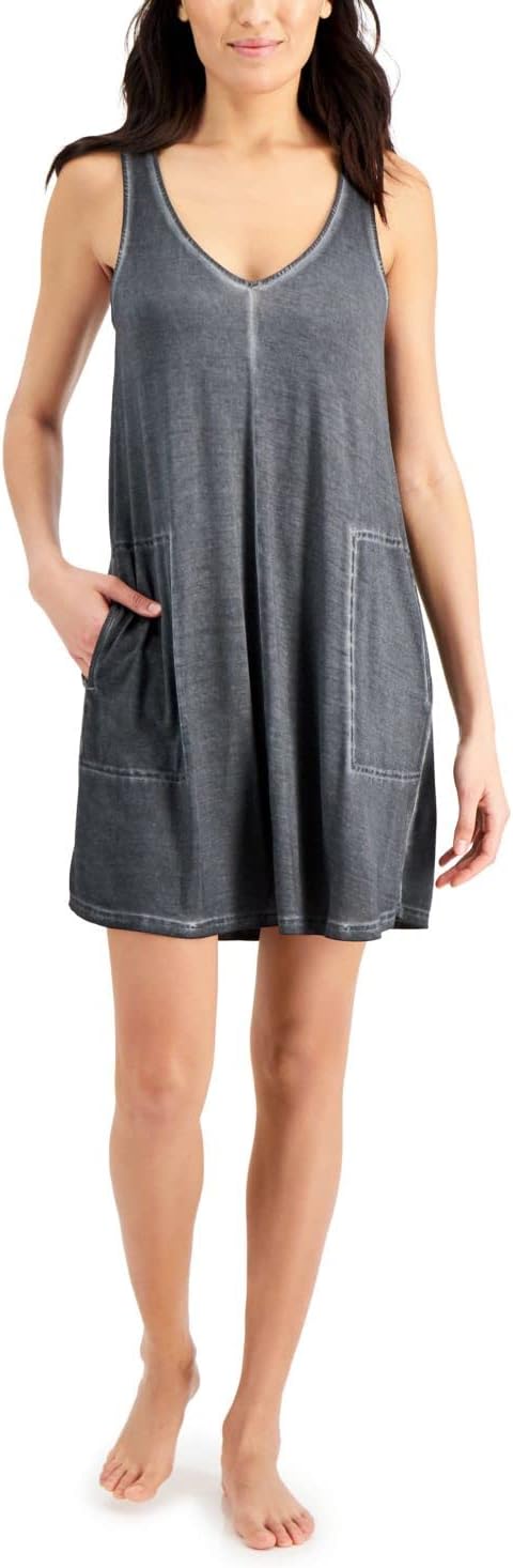 Jenni Women's Washed Tank Chemise Nightgown Color Cast Iron Size XS