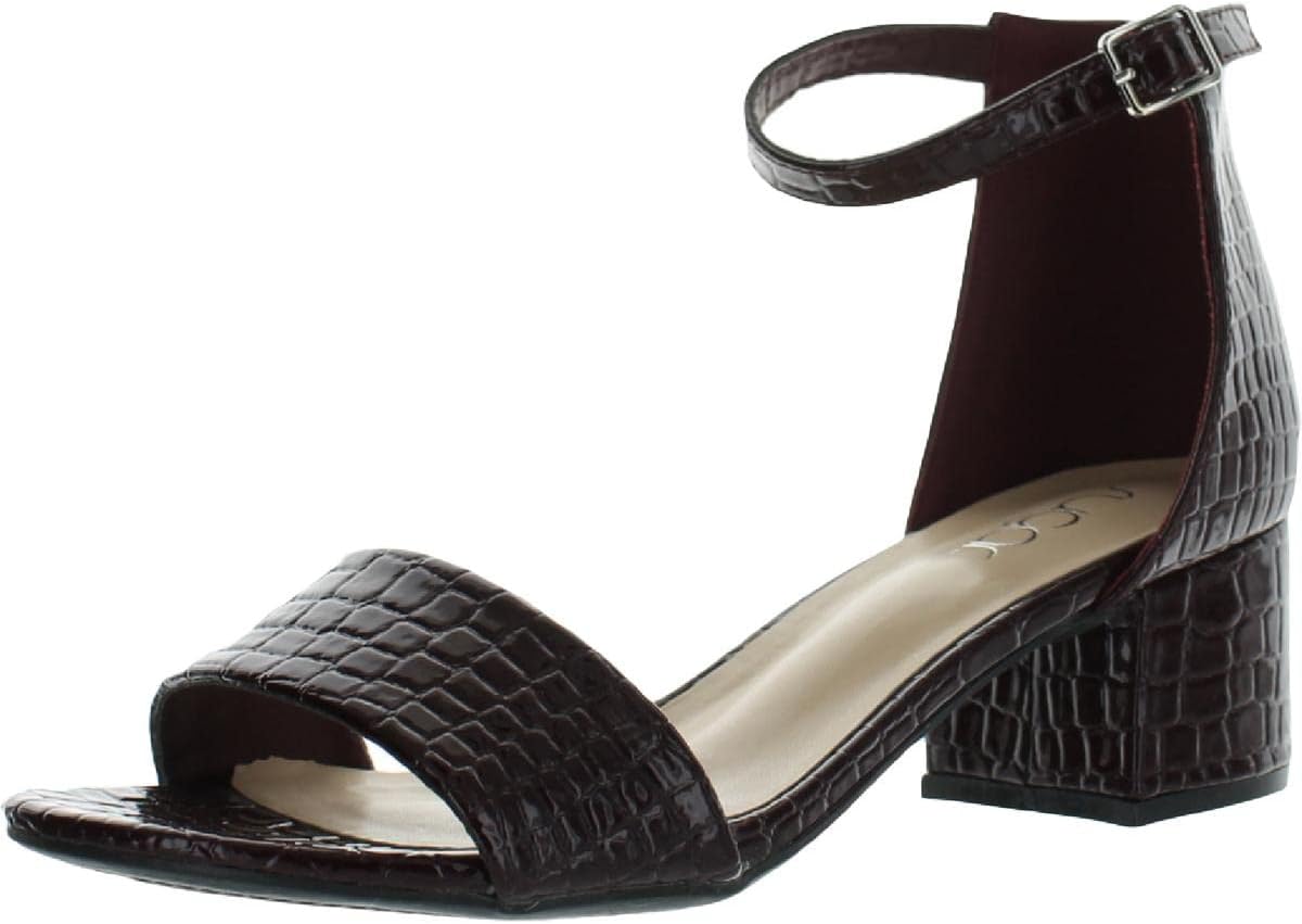 Sugar Women's Noelle Block Heel Ankle Strap Pumps  Color Burgundy Size 9.5M