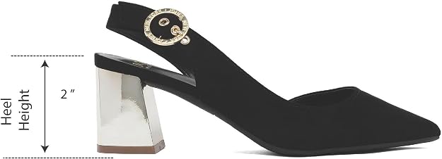 Jones New York Women's Fildy Patent Slingback Heeled Sandals Black Crinkle Size 9.5